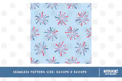 American 4th of July Patriotic Fireworks Seamless Pattern Product Image 2