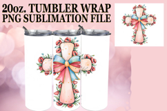Serene Days 20oz tumbler wrap, Flower Cross Product Image 1