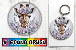 Cheerful Round Ornaments Design PNG, Giraffe Product Image 1
