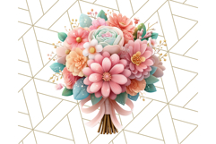 Pastel Flower Bouquet PNG Clipart, Elegant Floral Art Product Image 2