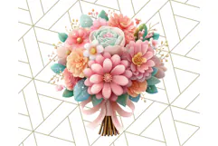 Pastel Flower Bouquet PNG Clipart, Elegant Floral Art Product Image 2