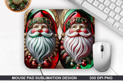 Santa Mouse Pad Sublimation, Christmas Mouse Pad PNG Design Product Image 1