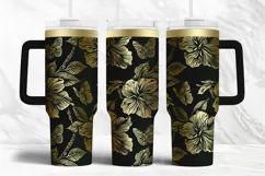 40oz Tumbler laser svg Hibiscus wrap| Tropic Flowers pattern Product Image 3