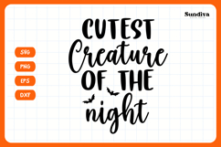 Funny Halloween Dog Bandana Quote SVG | Cutest Creature Product Image 3