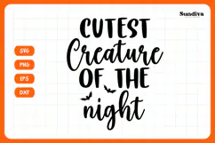 Funny Halloween Dog Bandana Quote SVG | Cutest Creature Product Image 3