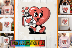 Cheerful TOTE BAG Art Ideas PNG, Valenines Heart Product Image 1