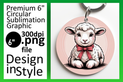 Creative Round Design Keychain Artwork , Valenines Animals Product Image 1