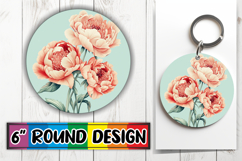 Creative Keychain Round PNG Artwork , Beauty Flower Product Image 1