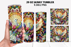 Dove Flower Skinny Tumbler 20oz Wrap Design, Easter Tumbler Product Image 1