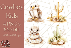 Cowboy Clipart PNG, Kid Western Country Graphic Product Image 1