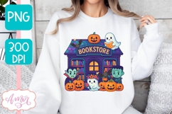 Spooky Bookstore PNG design, Cute Halloween design Product Image 2