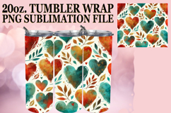 Luminous Sublimation 20oz tumbler wrap, Heart Product Image 1