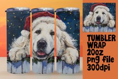 Winter Holiday Sublimation Peeking Dog Tumbler Wrap Design Product Image 1