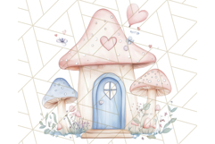 Pastel Blue Fairy Garden Clipart, Enchanted Cottagecore Png Product Image 2