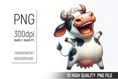Cow Clipart PNG, Farm Animals Clipart, Rustic Farm Art Product Image 1