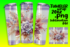 Sublimation Ready 20oz Tumbler , Autumn Flower Product Image 1