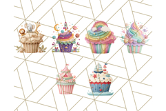 Paper Cupcake Clipart Layered Paper Scrapbook Collage Png Product Image 2