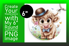 Glamorous Round Design for Sublimation , Cute Cow Product Image 1