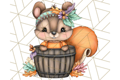 Woodland Autumn Parade Clipart PNG Fall Animals Product Image 2