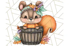 Woodland Autumn Parade Clipart PNG Fall Animals Product Image 2