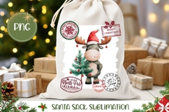 Christmas Moose Santa Sack, Kids Gift Bag Design Product Image 1
