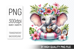 Summer Animals Clipart PNG Bundle, Tropical Summer Animals Product Image 15