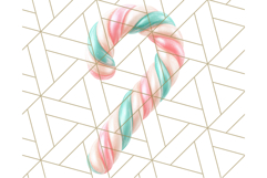 Coral and Aqua Christmas Clipart PNG, Pastel Holiday Art Product Image 2