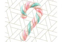 Coral and Aqua Christmas Clipart PNG, Pastel Holiday Art Product Image 2
