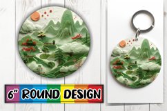 3D Beauty View Circle Kaychain Sublimation Spring Print PNG Product Image 1