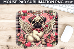 Watercolor Dog Mouse Pad Sublimation - Valentines PNG Design Product Image 1