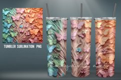 3D Butterflies Tumbler | Sublimation 3D Tumbler Wrap Product Image 6