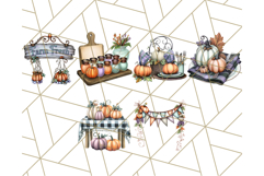 Fall Market Stall Clipart PNG, Rustic Autumn Clip Art Product Image 2