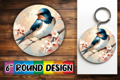 Enchanted Keychain Circle Design PNG, Birds Product Image 1