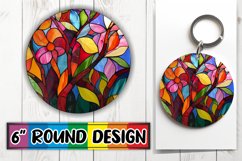 PNG Round Design: Tree Stained Glass Design Product Image 1
