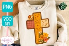 Fall Christian cross shirt PNG for sublimation Product Image 2