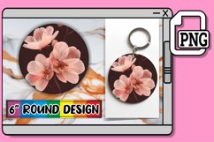 Vibrant Floral Keychain &amp; Car Coaster Sublimation Selection Product Image 1