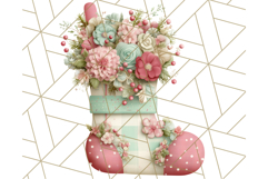 Pastel Christmas Clipart, Mint and Blush Holiday PNG Product Image 2