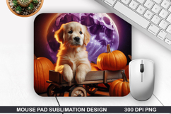 Halloween Dog Mouse Pad Sublimation, Halloween Mouse Pad PNG Product Image 1