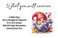 Cute Gnome Easter Tumbler Wrap Sublimation Design Product Image 2