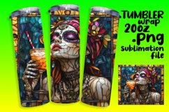 Autumn 20oz Tumbler Wrap Stained Glass Muerta Design Product Image 1