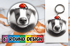 Blissful Round Keychains Sublimation PNG, Cute Animals Product Image 1