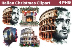 Italian Christmas Clipart PNG Product Image 1