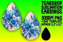 Playful Teardrop Earrings Template for Printing , Watercolor Product Image 1
