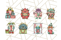 Christmas Monster Clipart, Funny Holiday Creature PNG Art Product Image 6