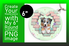 Trendy Circle PNG Car Coaster Design , Cute Dog Product Image 1