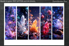 Crystals &amp; Flowers Printable bookmarks, bookmark sublimation Product Image 3