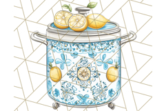Mediterranean Cottagecore Kitchen PNG Clipart with Lemons Product Image 2