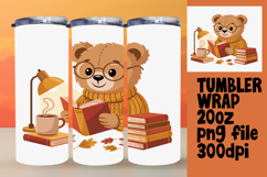 VIVID 20oz Sublimation Tumbler Template , Cute Bear Product Image 1