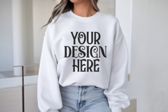 White Gildan 18000 Sweatshirt Model Mockups, Product Image 1