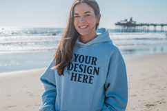 Carolina Blue Gildan 18500 Hoodie Mockup, G18000 Hoodie Mode Product Image 1